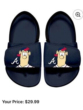 Islide Atlanta Atlanta Braves Blooper Navy Toddler Slide Sandals Size 8/9T